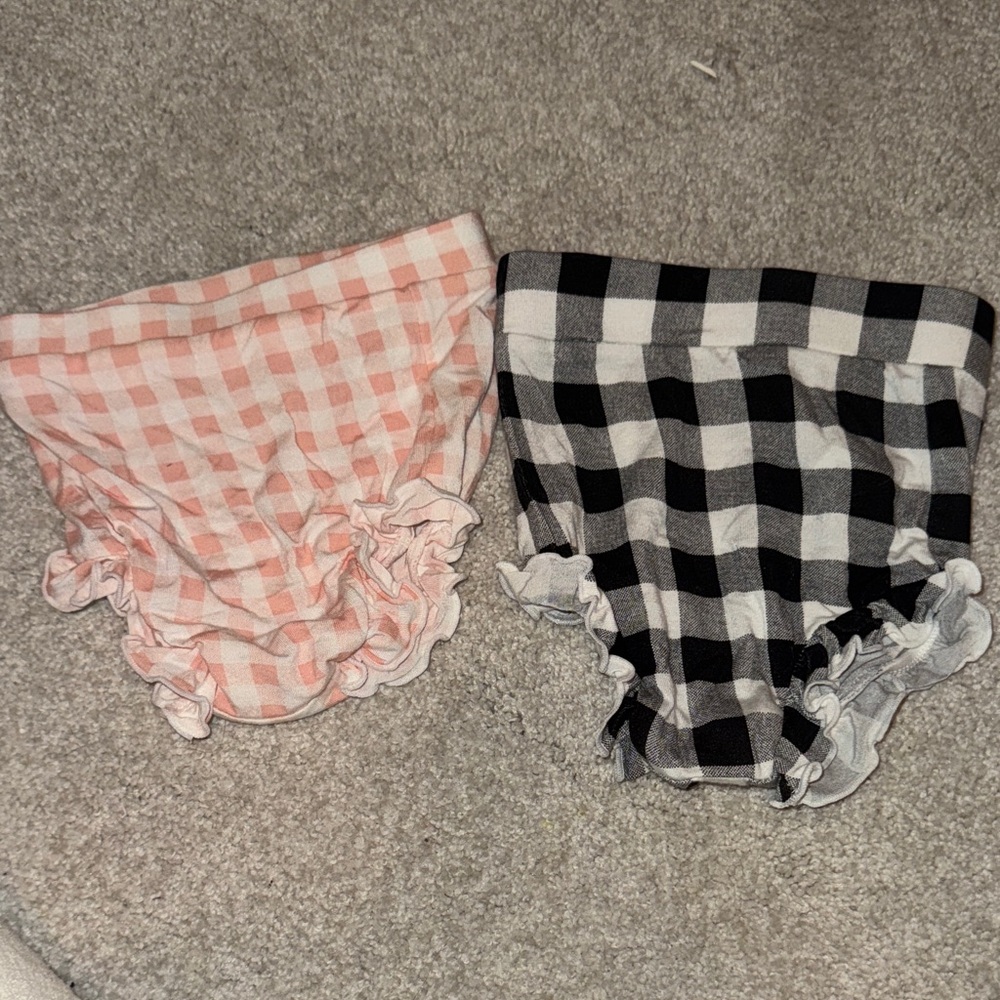 Spearmint Love Baby Gingham Ruffle Bloomers - Pink and Black